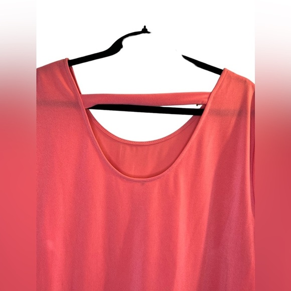 Women's Blouse Size 2X Pink Coral Short Sleeve - Picture 3 of 5